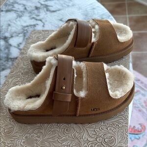 UGG Kids Tan Shearling Slippers